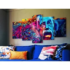 Quadro Decorativo 129x63 Sala Arte De Rua Albert Einstein Foto mini 3