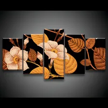 Quadro Decorativo 129x63 Sala Quarto Arte Flores Douradas Foto mini 3