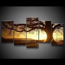 Quadro Decorativo 129x63 Sala Quarto Árvore Sol Paisagem Foto mini 4