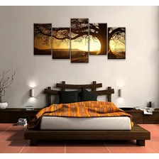 Quadro Decorativo 129x63 Sala Quarto Árvore Sol Paisagem Foto mini 2