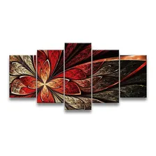 Quadro Decorativo 129x63 Sala Quarto Flor Vermelha Design Foto mini 1