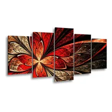 Quadro Decorativo 129x63 Sala Quarto Flor Vermelha Design Foto mini 2