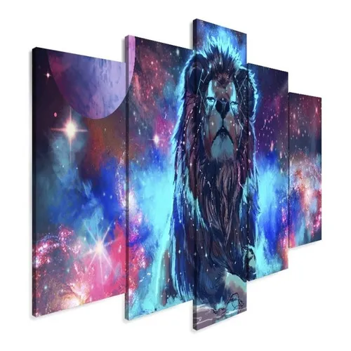 Quadro Decorativo 129x63 Sala Quarto Leão No Universo Foto 1