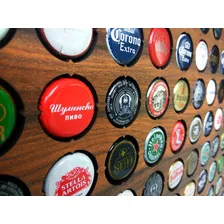 Quadro Decorativo Co2beer Quadro Quadro Decorativo De Porta Tampinhas Garrafa Decorato - 64un - Madeira Foto mini  3