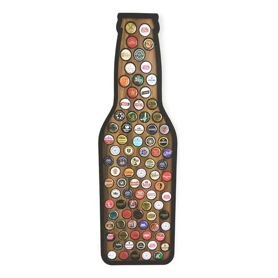 Quadro Decorativo Co2beer Quadro Quadro Decorativo De Porta Tampinhas Garrafa Decorato - 64un - Madeira Foto 1