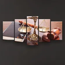 Quadro Decorativo Direito Advocacia 129x61cm 5 Peças Foto mini 2
