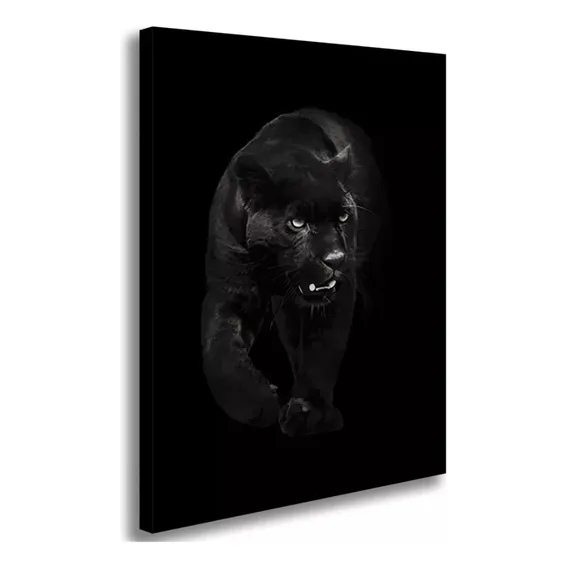 Quadro Decorativo Em Tecido Pantera 120x80 Foto 1