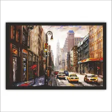 Quadro Decorativo Essencial Decor Quadro Decorativo Moldura De Madeira 60x40 Pintura Nova York Quadro Decorativo Moldura De Madeira 60x40 Pintura Nova York - Madeira Foto  mini 1