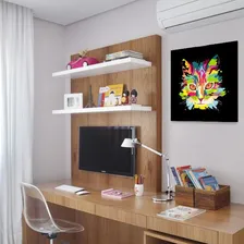 Quadro Decorativo Gato Colorido Midiapoparte 60x60 Cm Foto mini 2