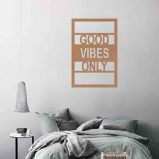 Quadro Decorativo Good Vibes Only 3mm Vazado - Mdf Foto mini  3