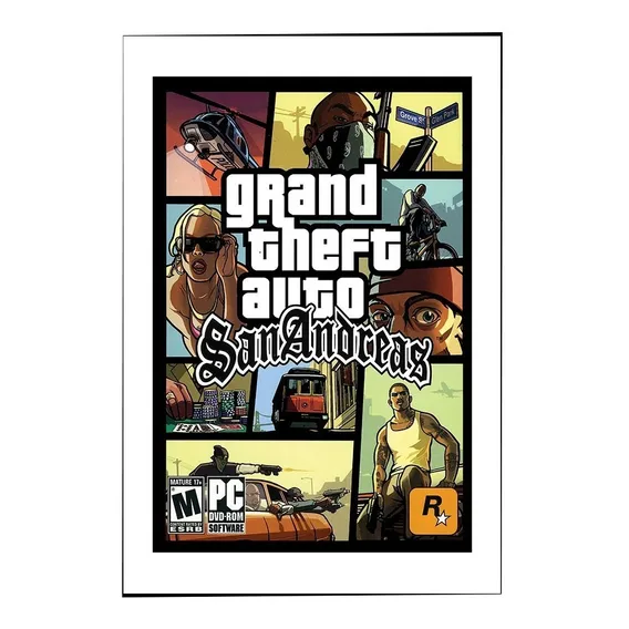 Quadro Decorativo Gta 30x20 Mdf Adesivado Foto 1