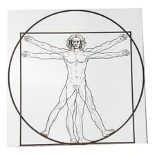 Quadro Decorativo Homem Vitruviano Em Mdf Branco Foto mini 1