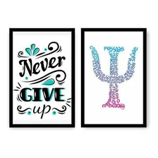 Quadro decorativo Imperio Quadro quadro decorativo never give up psicologia 76x57 sala quarto x 2cm - mdf Foto mini 1