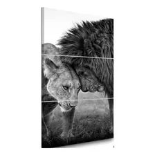 Quadro Decorativo Leão Tigre Hall Sala Moderno Luxo Grande Cor da armação Borda Infinita Foto mini 1