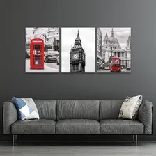 Quadro Decorativo Londres Mosaico 3 Peças Foto mini  2