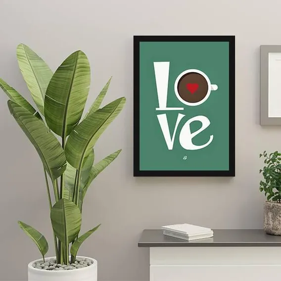 Quadro Decorativo Love Café 45x34cm Foto 1