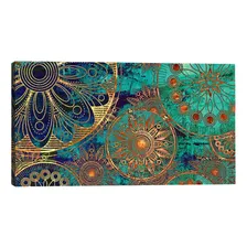 Quadro Decorativo Mandala Azul 70x100 Cor Azul-turquesa Cor Da Armação N/a Foto  mini 1