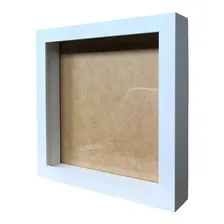 Quadro Decorativo Moldura Caixa Alta Branco 25x25cm Foto mini 1