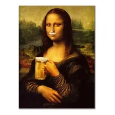 Quadro Decorativo Monaliza Bebendo Cerveja Foto mini 1