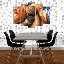 Quadro Decorativo Mosaico Pães Frescos Padaria 5pçs Mod065 Foto mini  2