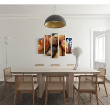 Quadro Decorativo Mosaico Pães Frescos Padaria 5pçs Mod065 Foto mini  3