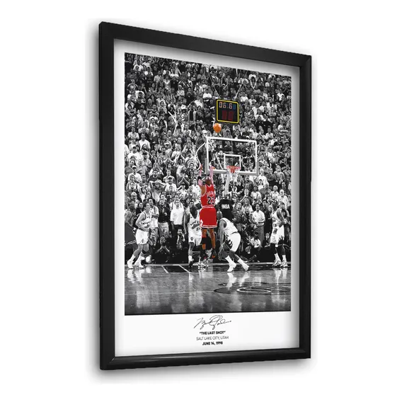 Quadro Decorativo Nba Michael Jordan Chicago Bulls C/ Moldura E Vidro A3 Foto 1