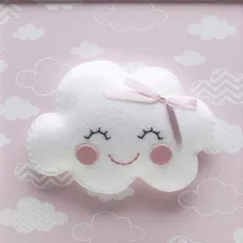 Quadro Decorativo Nuvem Com Carinha Rosa BebĂȘ Infantil Foto mini 2
