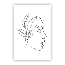 Quadro decorativo PlimShop Quadro quadro canvas desenho de mulher line art minimalista 30x40cm - madeira Foto mini 1