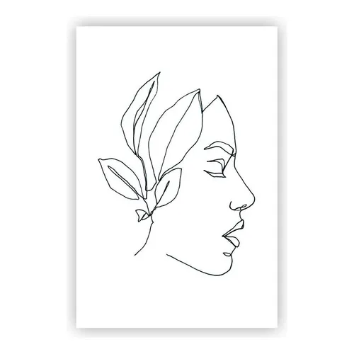 Quadro decorativo PlimShop Quadro quadro canvas desenho de mulher line art minimalista 30x40cm - madeira Foto 1