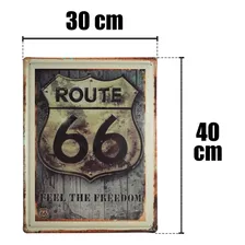 Quadro Decorativo Quarto Sala Polido Brilhante Cor Route 66 Foto mini 3