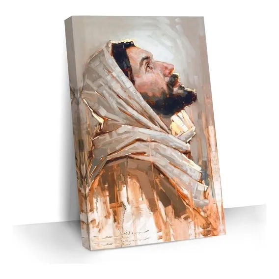 Quadro Decorativo Religioso Jesus Cristo Pintura Para Sala Foto 1
