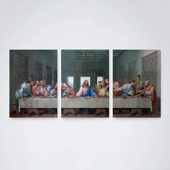 Quadro Decorativo Santa Ceia Jesus Cristo 30x20cm Foto 1