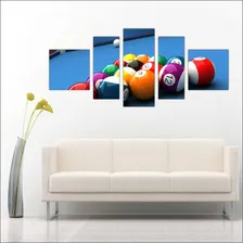 Quadro Decorativo Sinuca Bilhar Mosaico Com 5 Peças 02 Foto mini  2