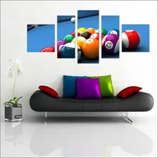 Quadro Decorativo Sinuca Bilhar Mosaico Com 5 Peças 02 Foto  mini 1
