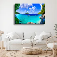 Quadro Decorativo Tela Canvas Paisagem Praia Sol Mar 150x100 Foto mini  3