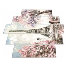 Quadro Decorativo Torre Eiffel Paisagem Casal Sala Quarto Foto mini  2