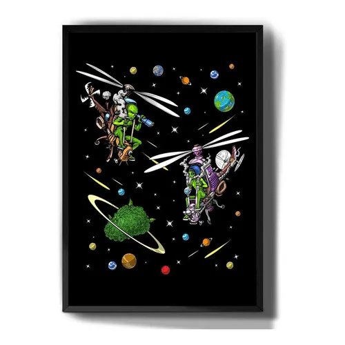 Quadro decorativo Tribos Quadro quadro decorativo psicodelico aliens voando espaço - vibrant Foto 1