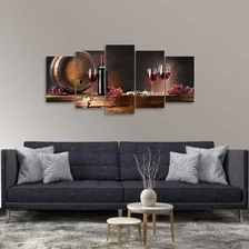 Quadro Decorativo Vinho Para Cozinha Sala Gourmet Mosaico 5 Foto mini 3