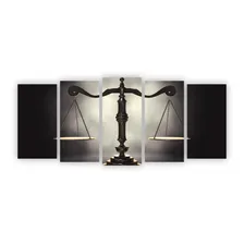 Quadro Direito - Balança Da Justiça Preto E Branco Em Canvas Foto mini 1