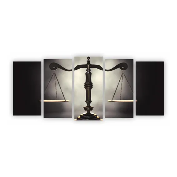 Quadro Direito - Balança Da Justiça Preto E Branco Em Canvas Foto 1