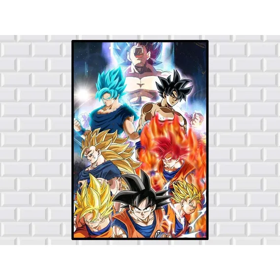 Quadro Dragon Ball - Goku Transformações Foto 1