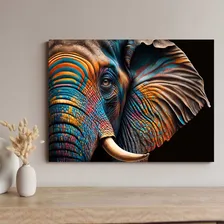 Quadro Elefante Indiano Foco 130x90 Decorativo Sala Quarto Tecido Canvas Foto mini 4