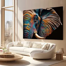 Quadro Elefante Indiano Foco 130x90 Decorativo Sala Quarto Tecido Canvas Foto mini 2