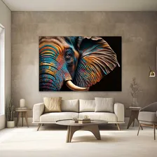 Quadro Elefante Indiano Foco 130x90 Decorativo Sala Quarto Tecido Canvas Foto mini 3