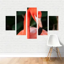 Quadro Em Tela Canvas Flamingo Rosa Pássaro Ave 110x65 Foto  mini 1