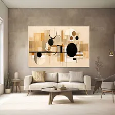 Quadro Formas Geométricas Moderno Sala Tons Marrom 90x120cm Foto mini 2