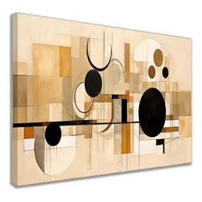 Quadro Formas Geométricas Moderno Sala Tons Marrom 90x120cm Foto mini 3