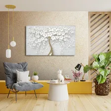 Quadro Grande Para Sala - 70x100 Cm - Cerejeira Dourada Cor Colorido Armação Bege Foto mini 4