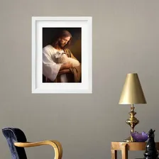 Quadro Jesus E Cordeiro - 60x48cm Foto mini 1