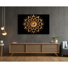 Quadro Mandala Preto Com Dourado Luxuoso Moderno Cor Color Foto mini  3
